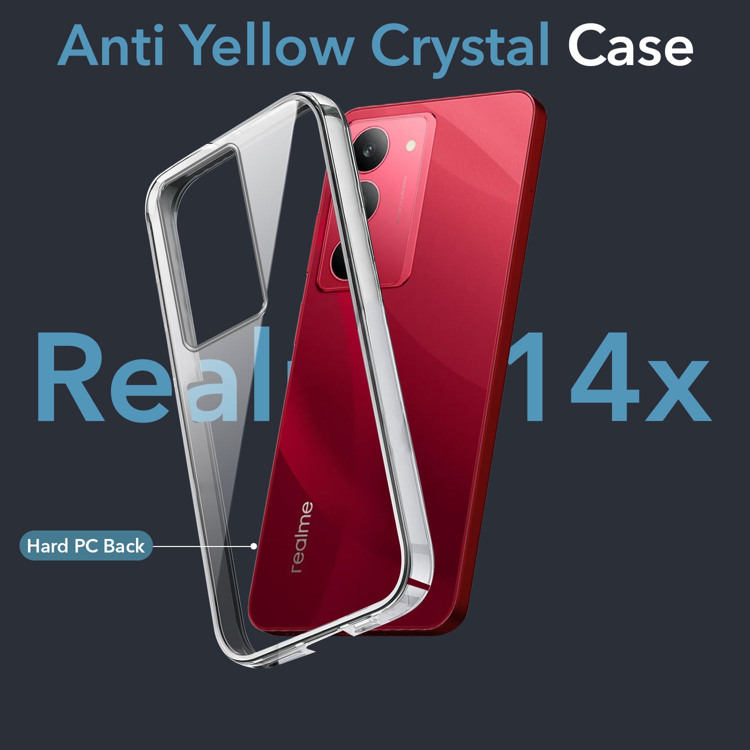 For Realme 14X Back Cover Case (Hard Anti Yellow Clear Case | Sleek Hard Crystal Clear | Drop & Camera Protection | Shockproof Polycarbonate)