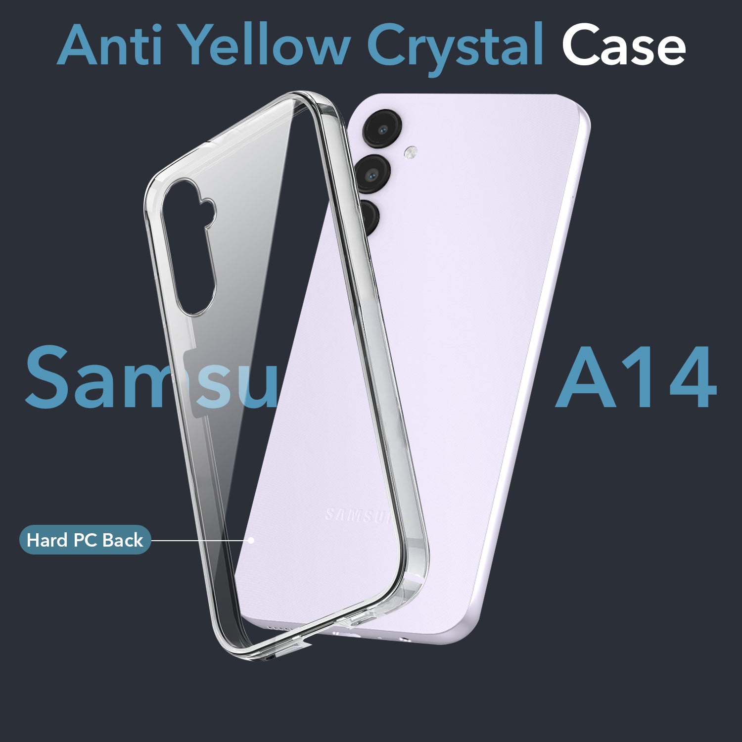 For Samsung Galaxy A14 4G | 5G Back Cover Case (Hard Anti Yellow Clear Case | Drop & Camera Protection | Shockproof Polycarbonate)