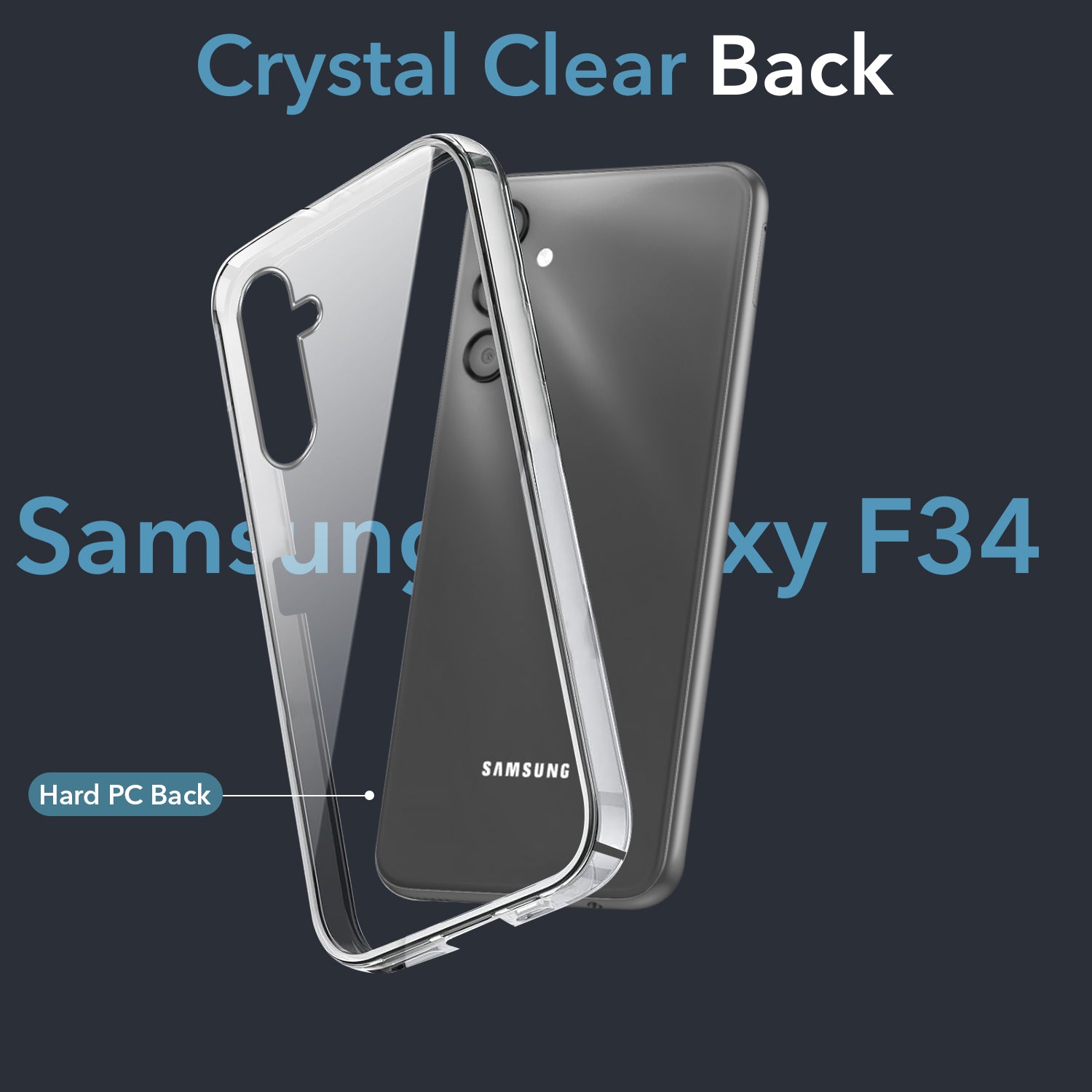 For Samsung Galaxy F34 5G Back Cover (Hard Anti Yellow Clear Case | Drop & Camera Protection | Shockproof Polycarbonate)