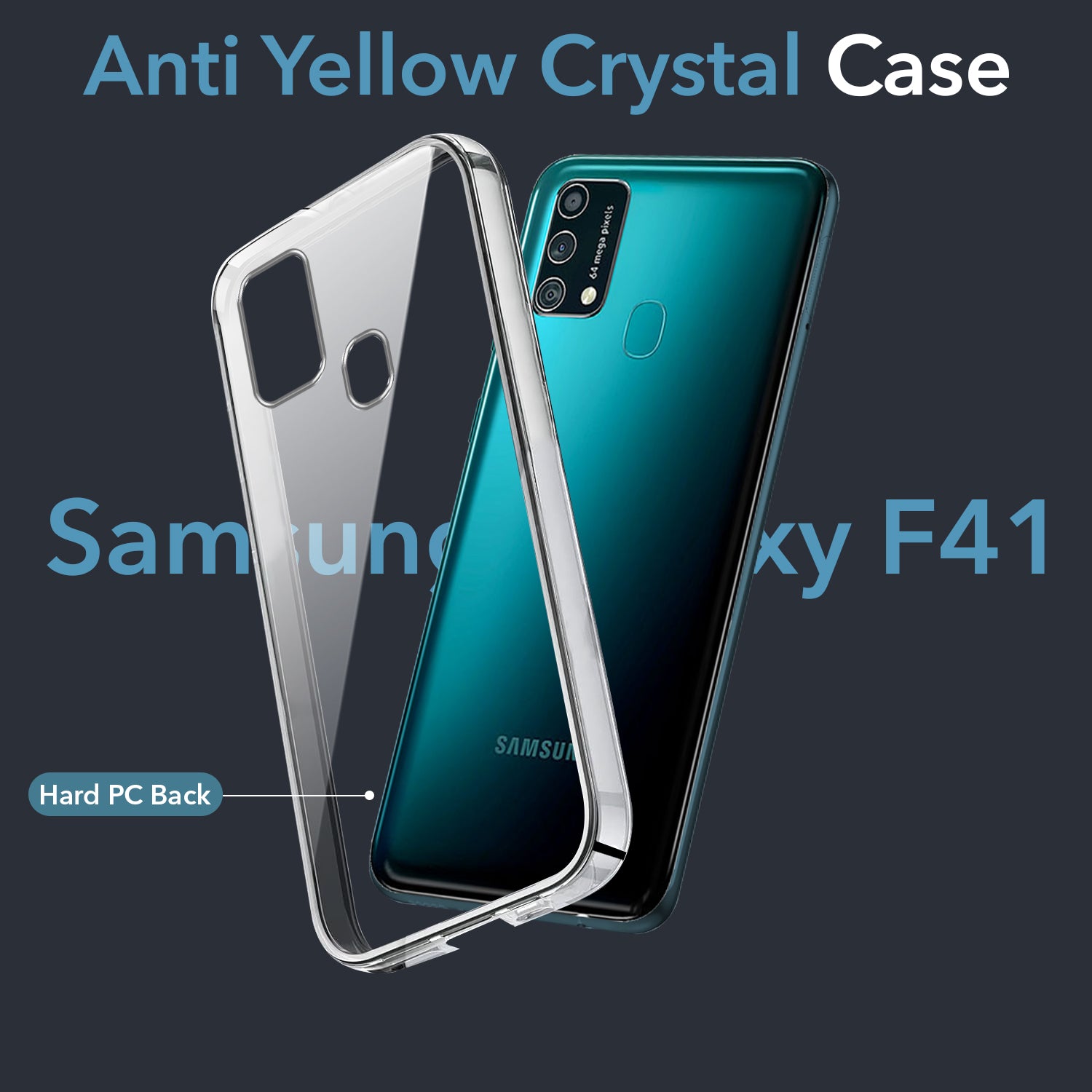 For Samsung Galaxy F41 Back Cover Case (Hard Anti Yellow Clear Case | Drop & Camera Protection | Shockproof Polycarbonate)