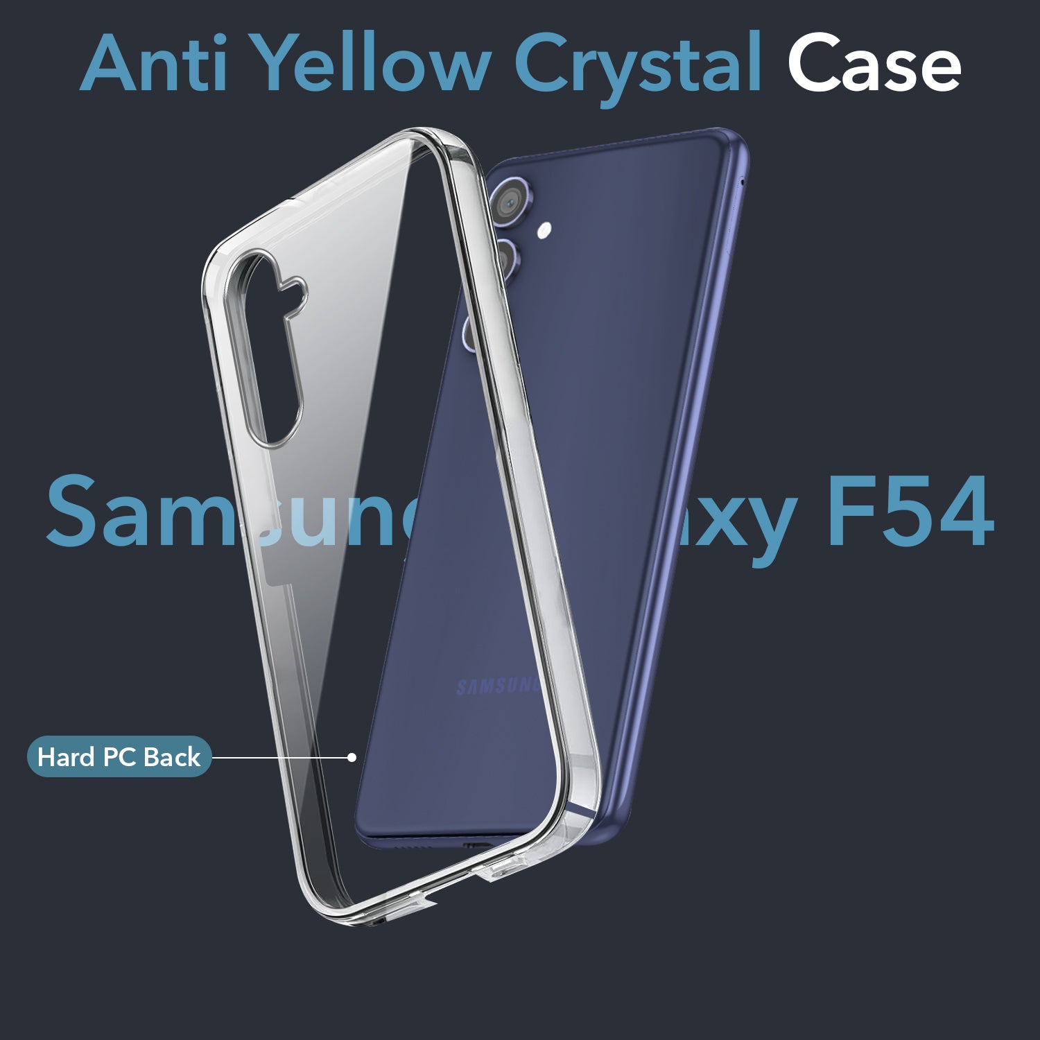 For Samsung Galaxy F54 5G Back Cover Case (Hard Anti Yellow Clear Case | Sleek Hard Crystal Clear | Drop & Camera Protection | Shockproof Polycarbonate)