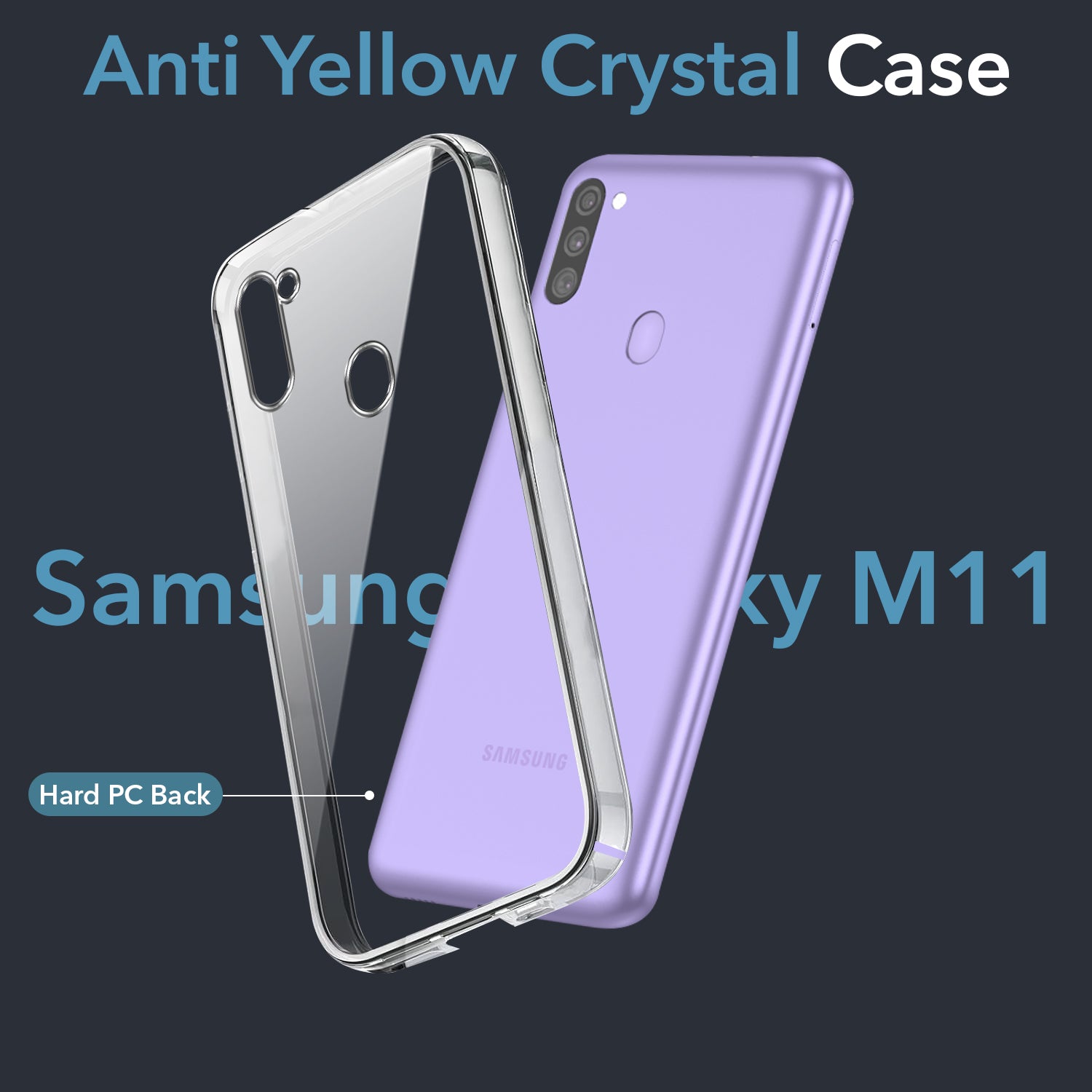 For Samsung Galaxy M11 Back Cover Case (Hard Anti Yellow Clear Case | Drop & Camera Protection | Shockproof Polycarbonate)