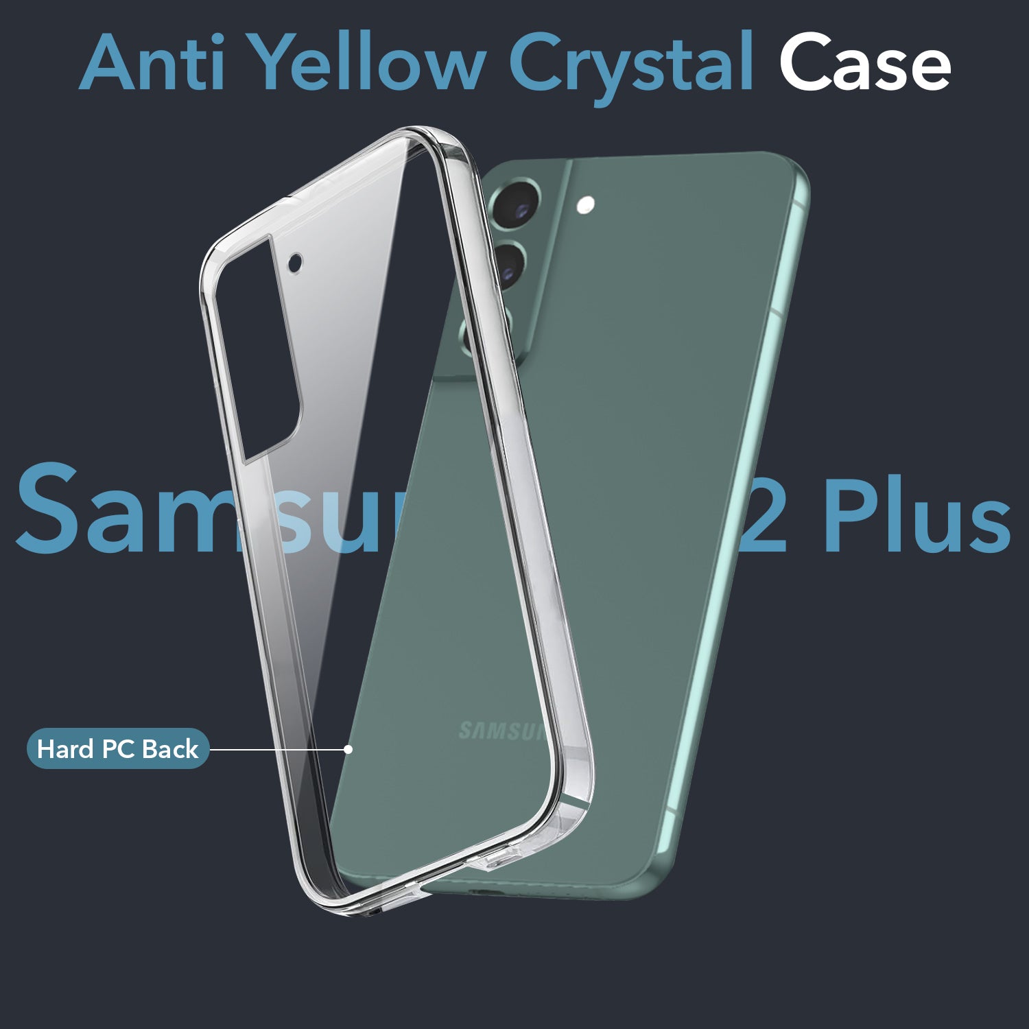 For Samsung Galaxy S22 Plus 5G Back Cover Case (Hard Anti Yellow Clear Case | Drop & Camera Protection | Shockproof Polycarbonate)
