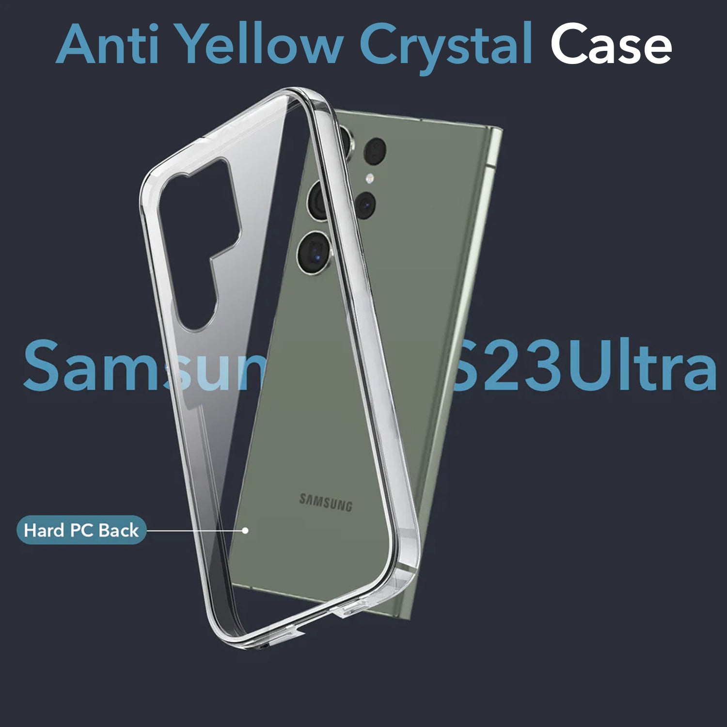 For Samsung Galaxy S23 Ultra 5G Back Cover Case (Hard Anti Yellow Clear Case | Drop & Camera Protection | Shockproof Polycarbonate)