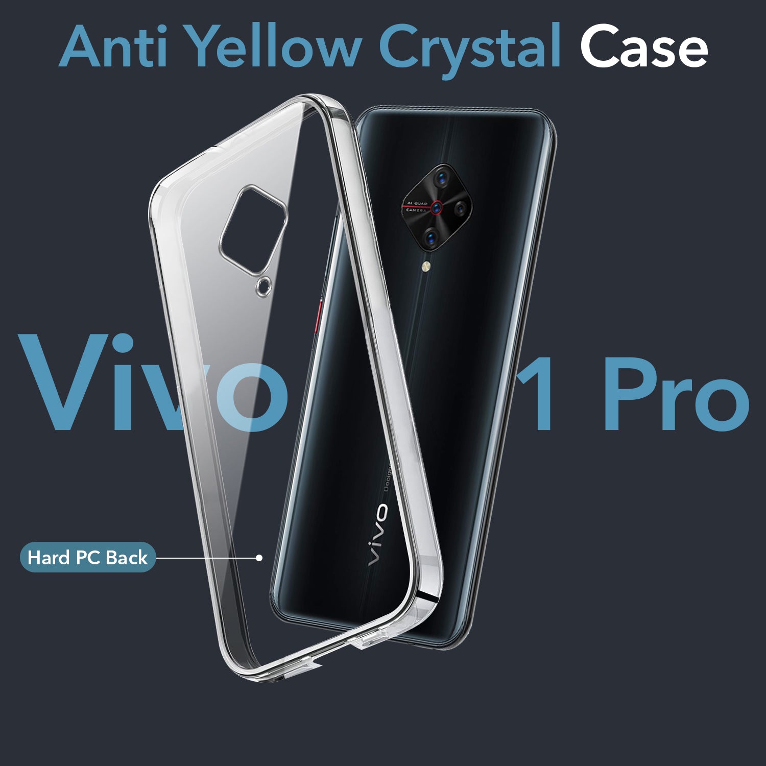 For Vivo S1 Pro Back Cover Case (Hard Anti Yellow Clear Case | Drop & Camera Protection | Shockproof Polycarbonate)