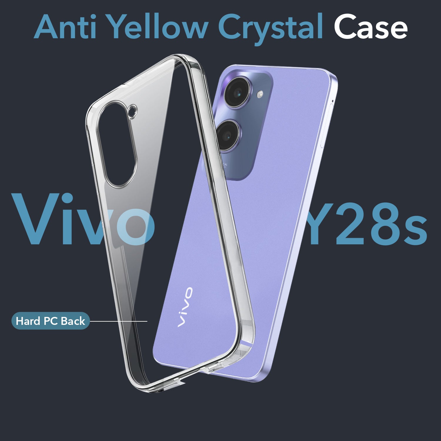 For Vivo T3 Lite 5G | Vivo Y28s 5G Back Cover (Hard Anti Yellow Clear Case | Drop & Camera Protection | Shockproof Polycarbonate)