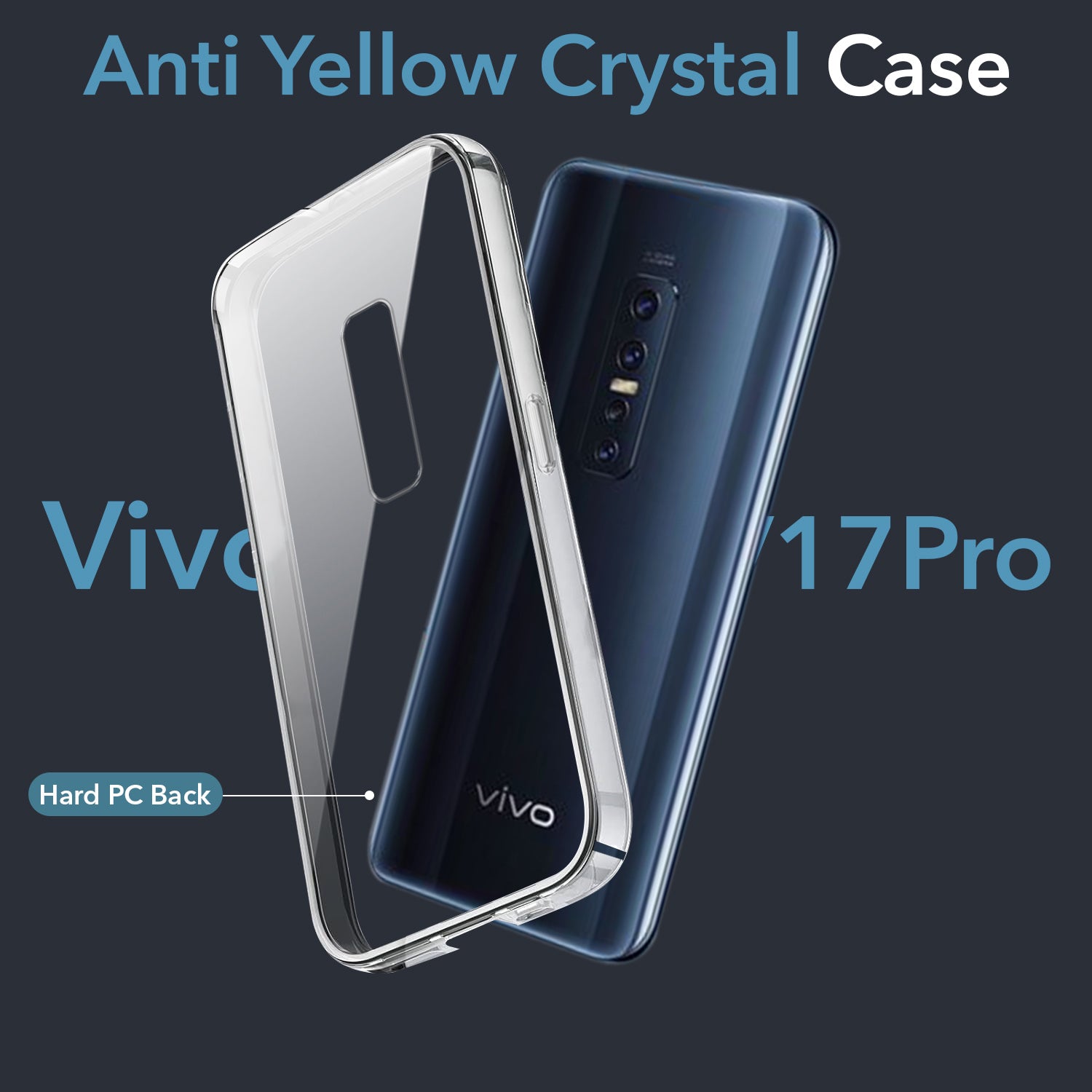 For Vivo V17 Pro Back Cover Case (Hard Anti Yellow Clear Case | Drop & Camera Protection | Shockproof Polycarbonate)