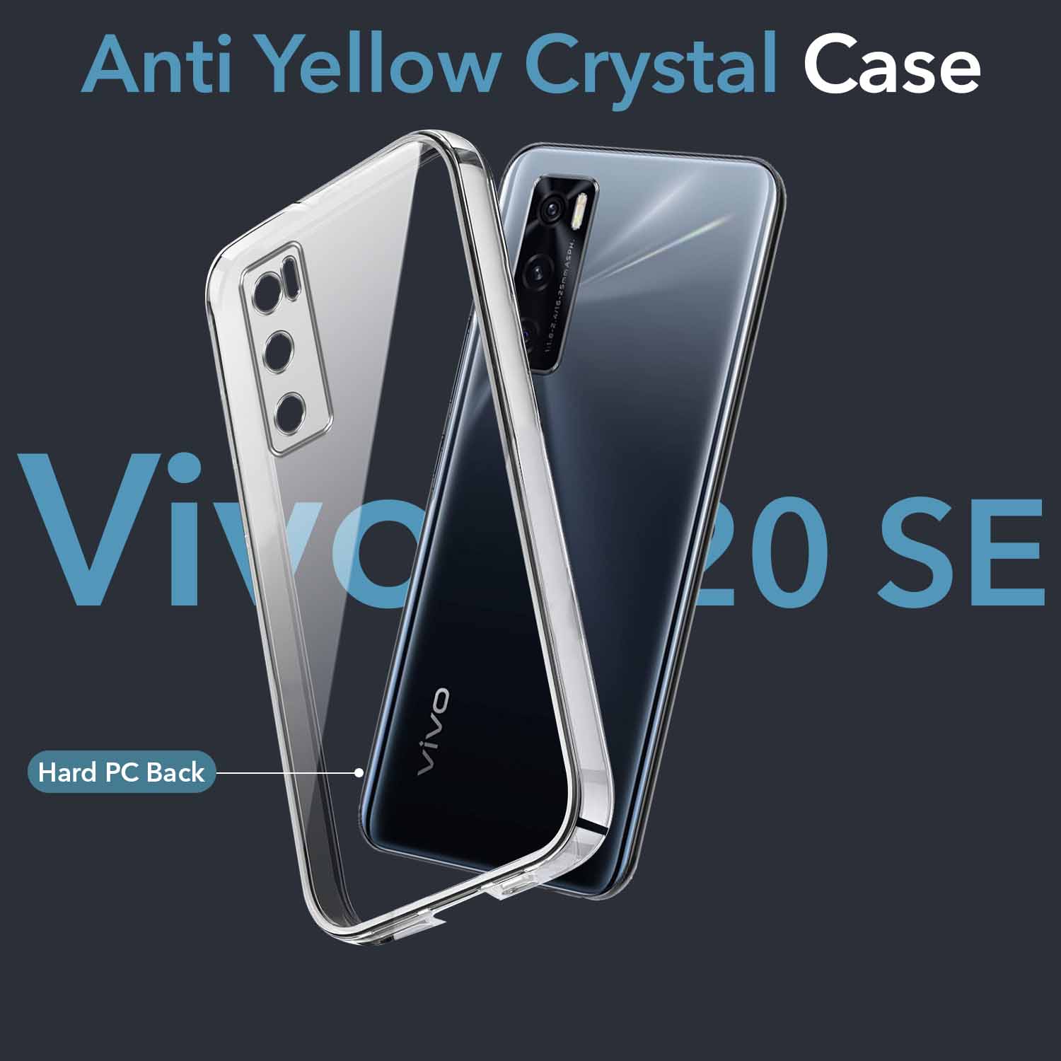 For Vivo V20 SE Back Cover Case (Hard Anti Yellow Clear Case | Drop & Camera Protection | Shockproof Polycarbonate)