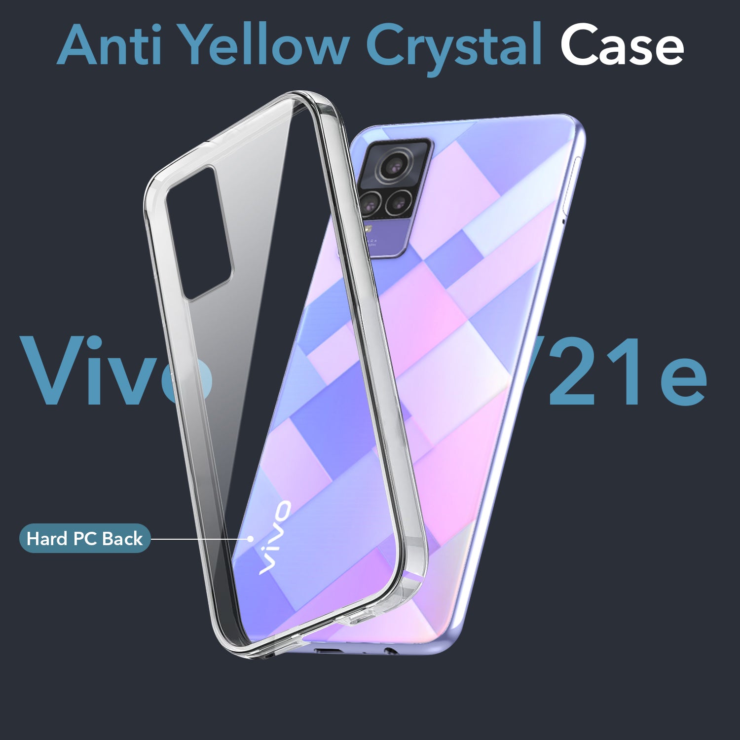 For Vivo V21e 4G Back Cover Case (Hard Anti Yellow Clear Case | Drop & Camera Protection | Shockproof Polycarbonate)