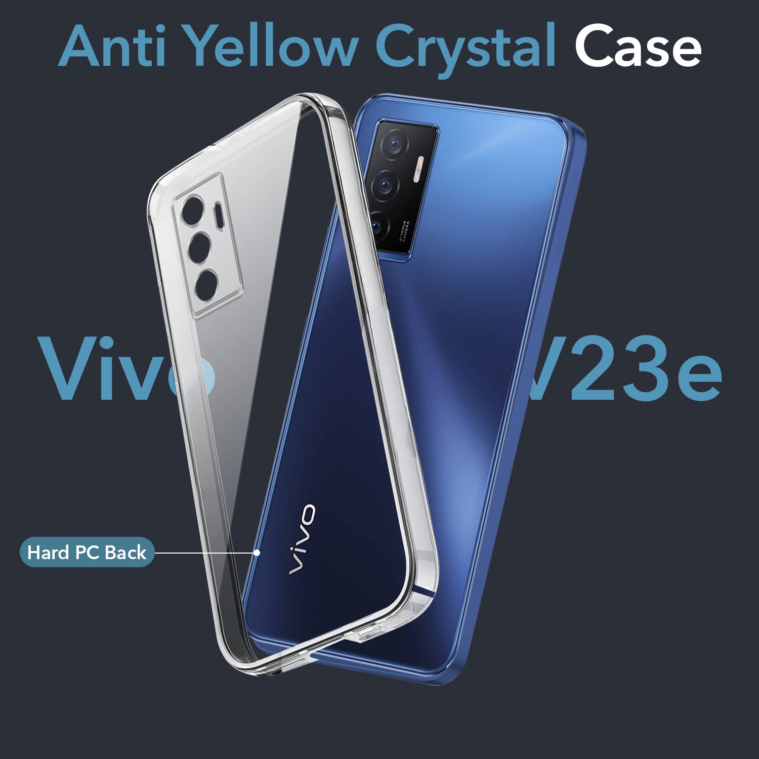 For Vivo V23e 4G | 5G Back Cover Case (Hard Anti Yellow Clear Case | Drop & Camera Protection | Shockproof Polycarbonate)