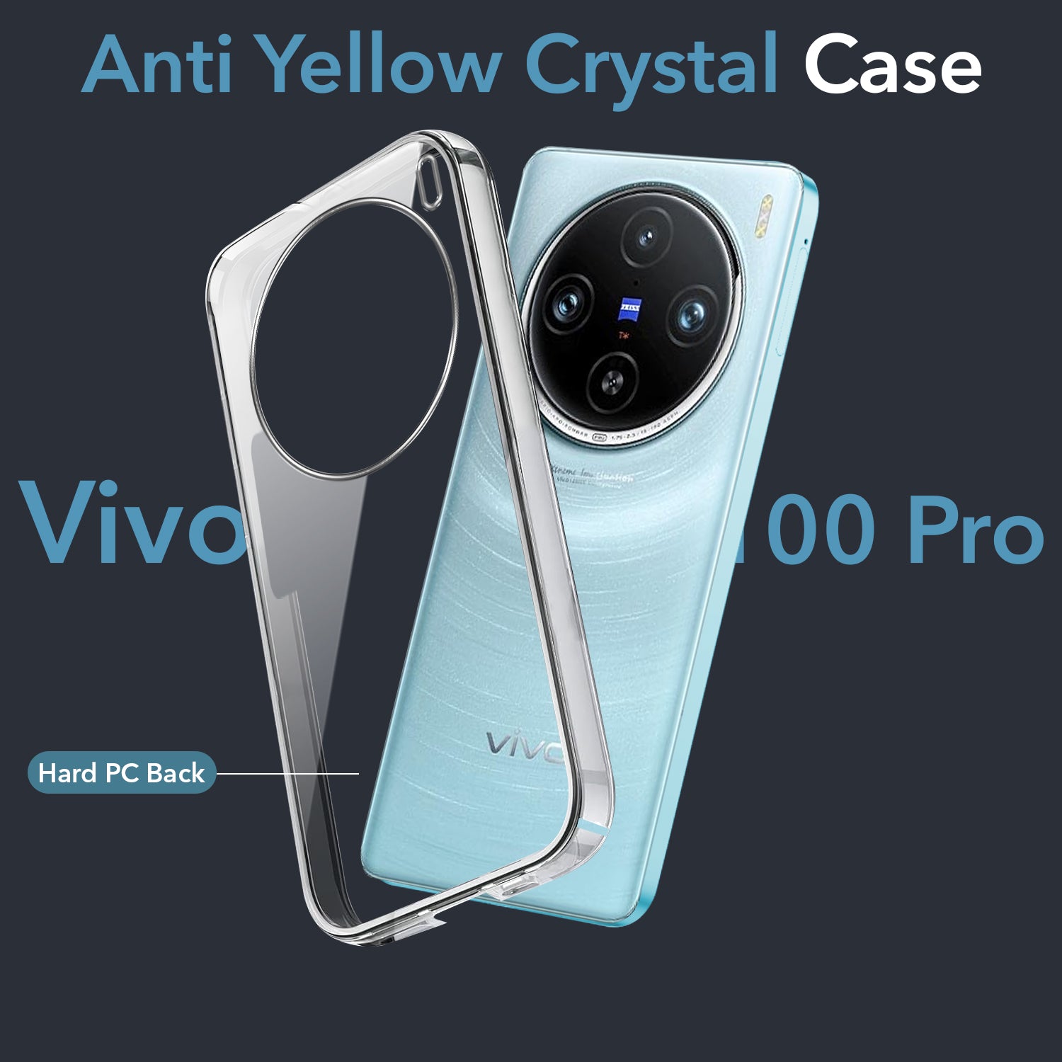 For Vivo X100 Pro 5G Back Cover Case (Hard Anti Yellow Clear Case | Drop & Camera Protection | Shockproof Polycarbonate)
