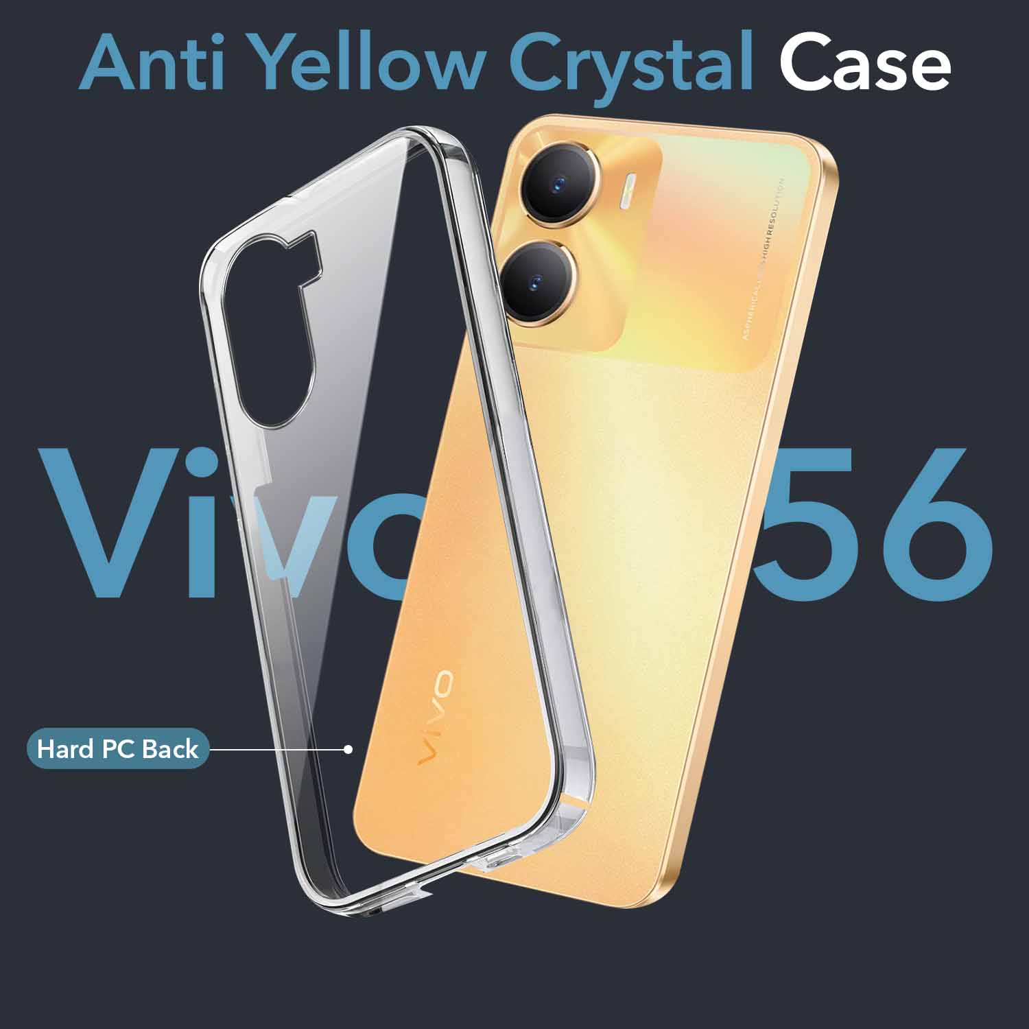 For Vivo Y56 5G Back Cover Case (Hard Anti Yellow Clear Case | Drop & Camera Protection | Shockproof Polycarbonate)