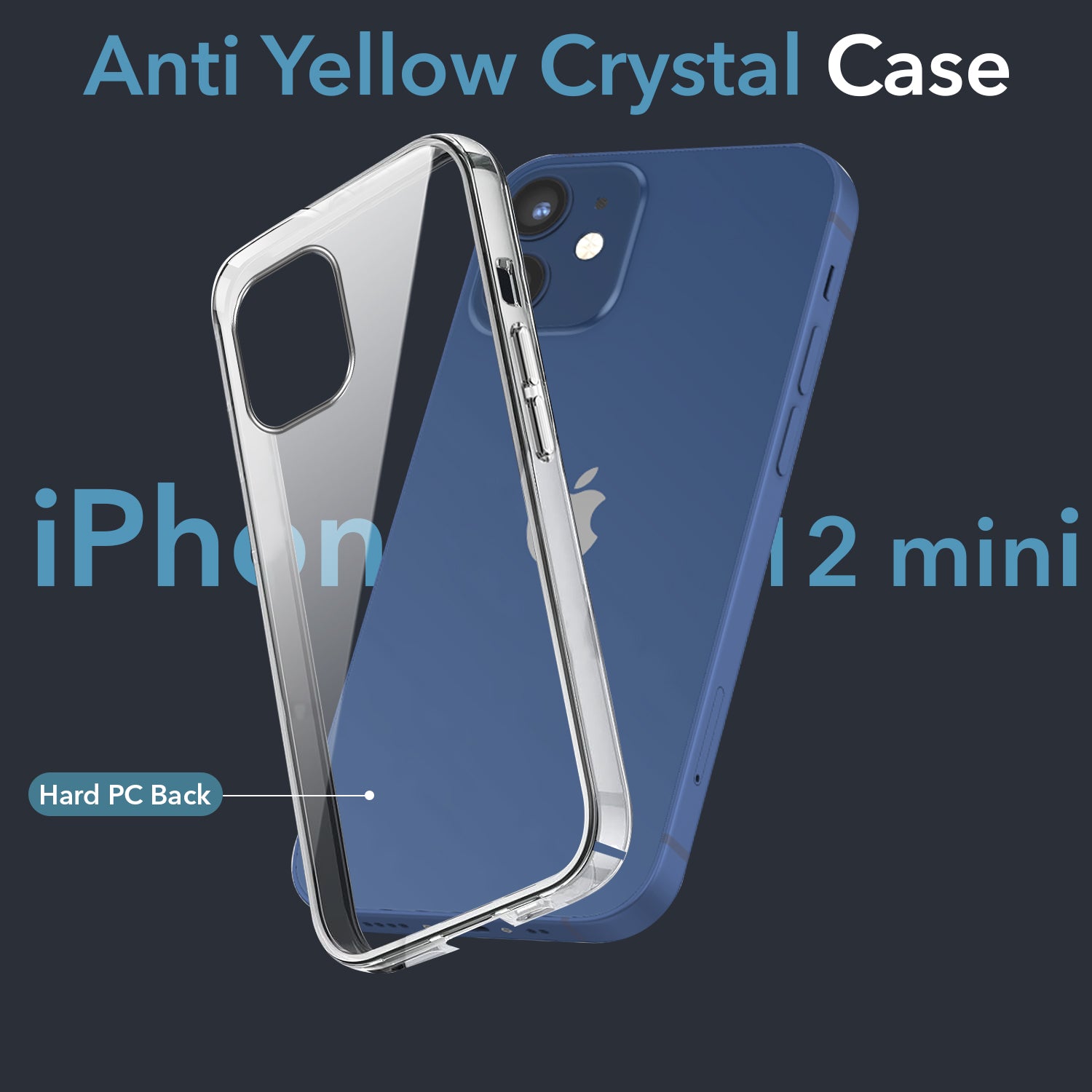 For Apple iPhone 12 Mini Back Cover Case (Hard Anti Yellow Clear Case | Drop & Camera Protection | Shockproof Polycarbonate)