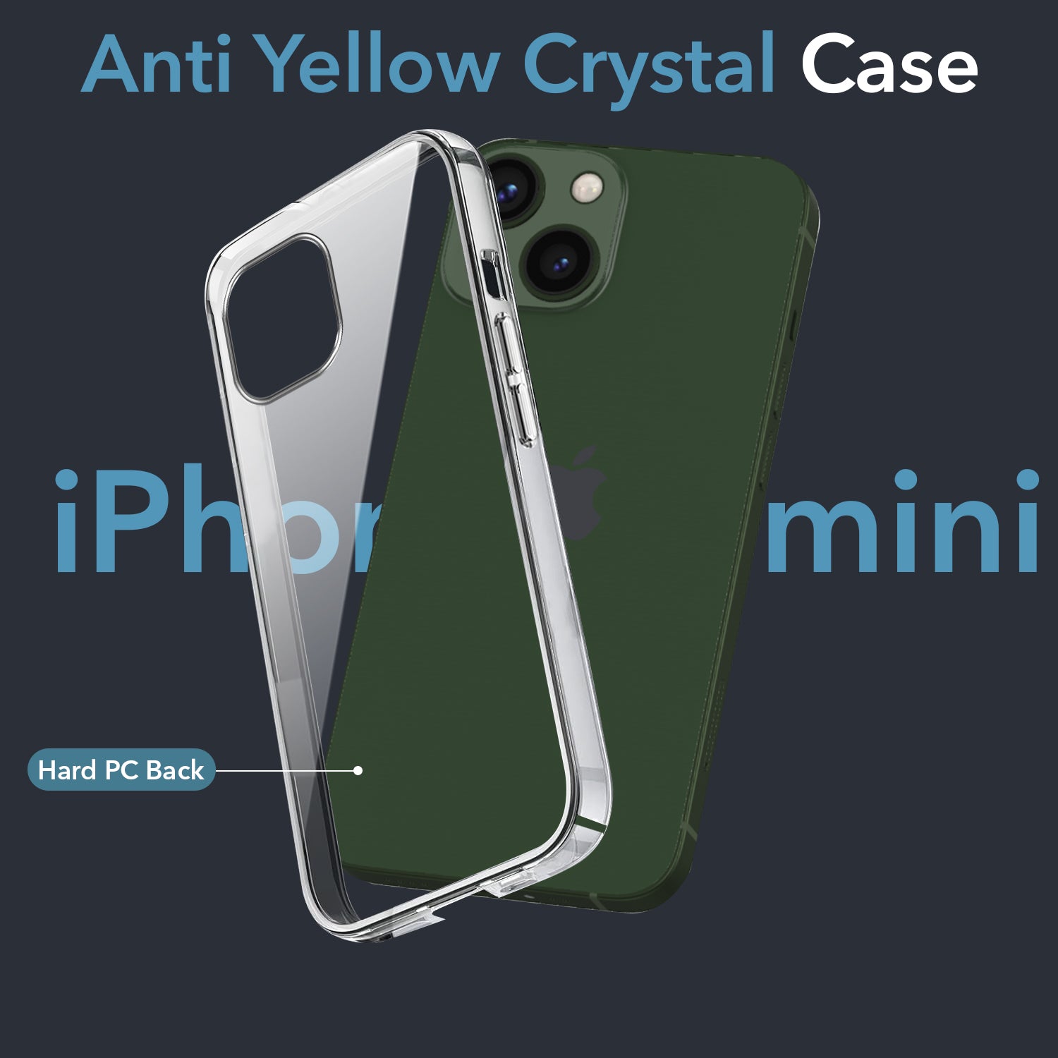 For Apple iPhone 13 Mini Back Cover Case (Hard Anti Yellow Clear Case | Drop & Camera Protection | Shockproof Polycarbonate)