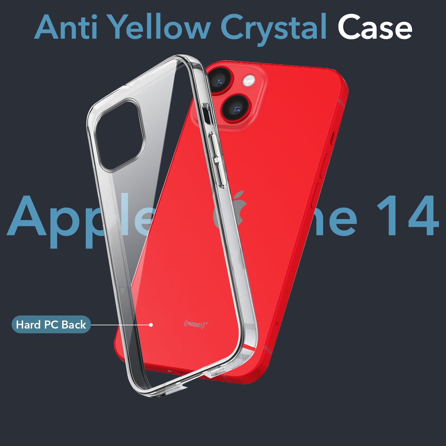 For Apple iPhone 14 Back Cover Case (Hard Anti Yellow Clear Case | Drop & Camera Protection | Shockproof Polycarbonate)