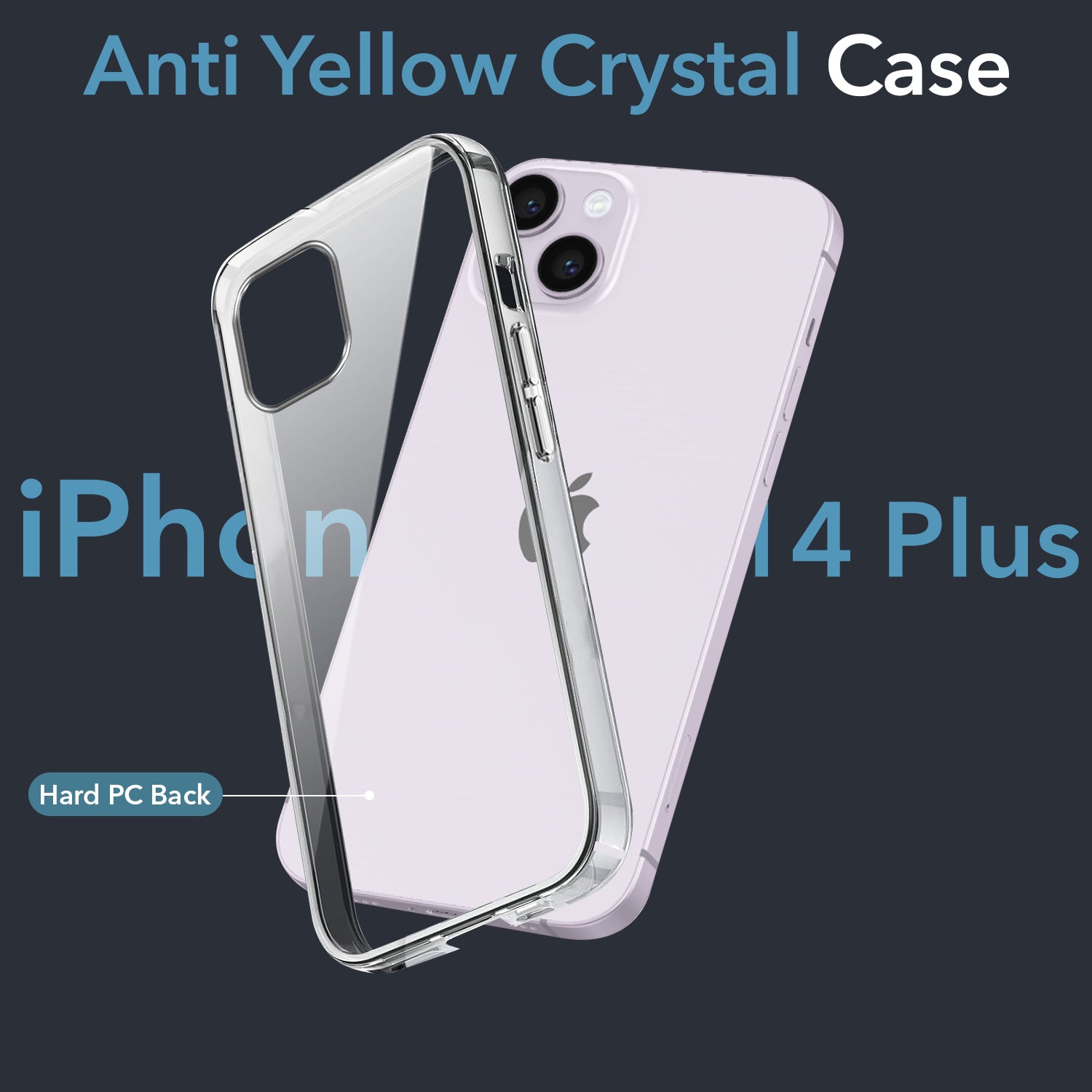 For Apple iPhone 14 Plus Back Cover Case (Hard Anti Yellow Clear Case | Drop & Camera Protection | Shockproof Polycarbonate)
