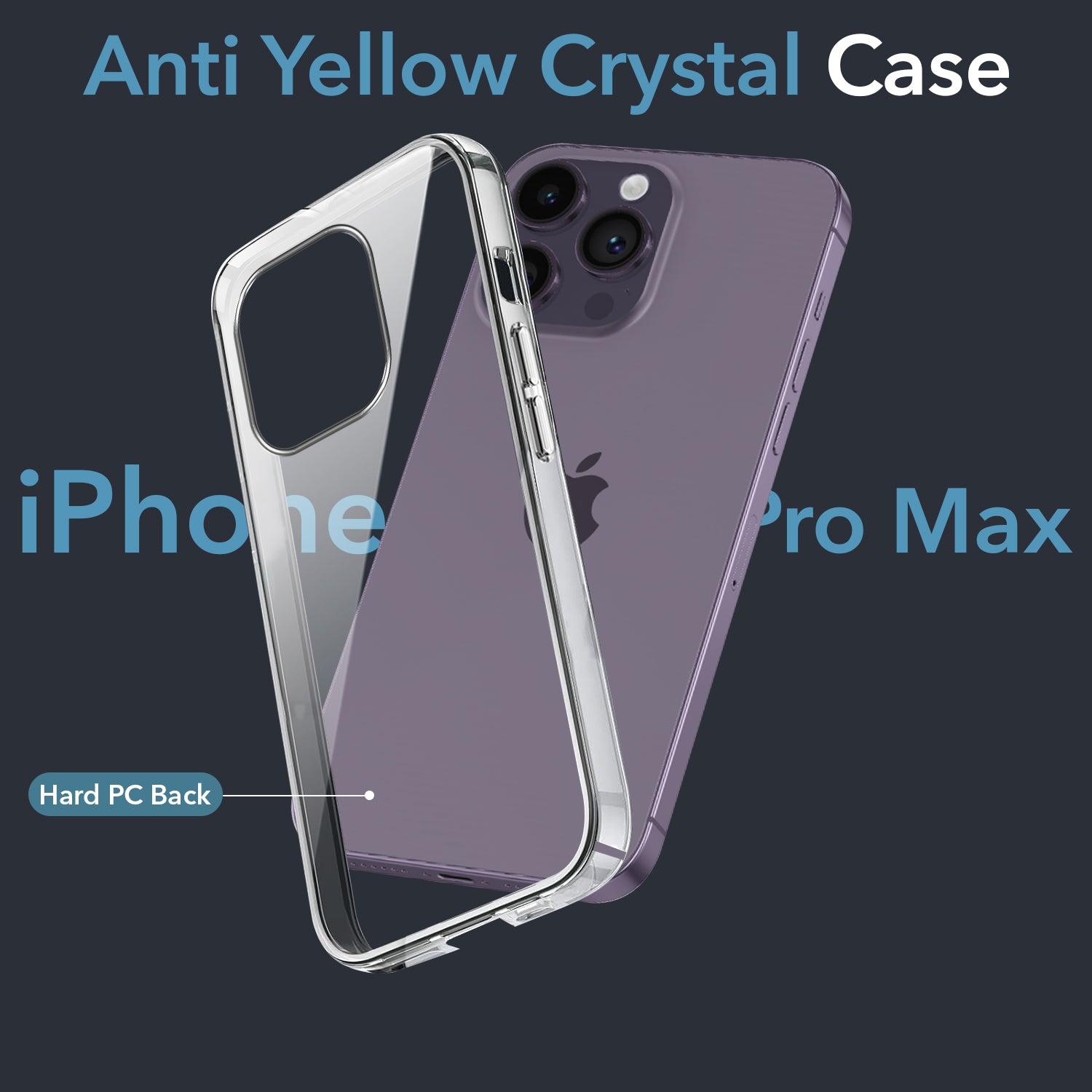 For Apple iPhone 14 Pro Max Back Cover Case (Hard Anti Yellow Clear Case | Drop & Camera Protection | Shockproof Polycarbonate)