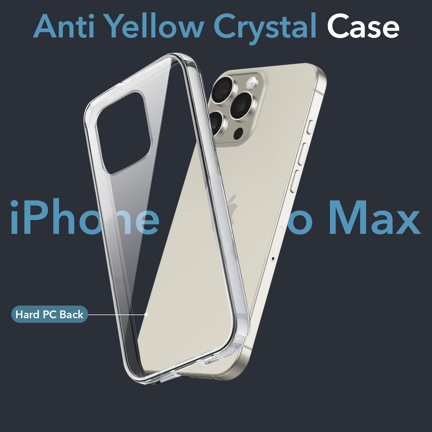 For Apple iPhone 16 Pro Max Back Cover (Hard Anti Yellow Clear Case | Drop & Camera Protection | Shockproof Polycarbonate)