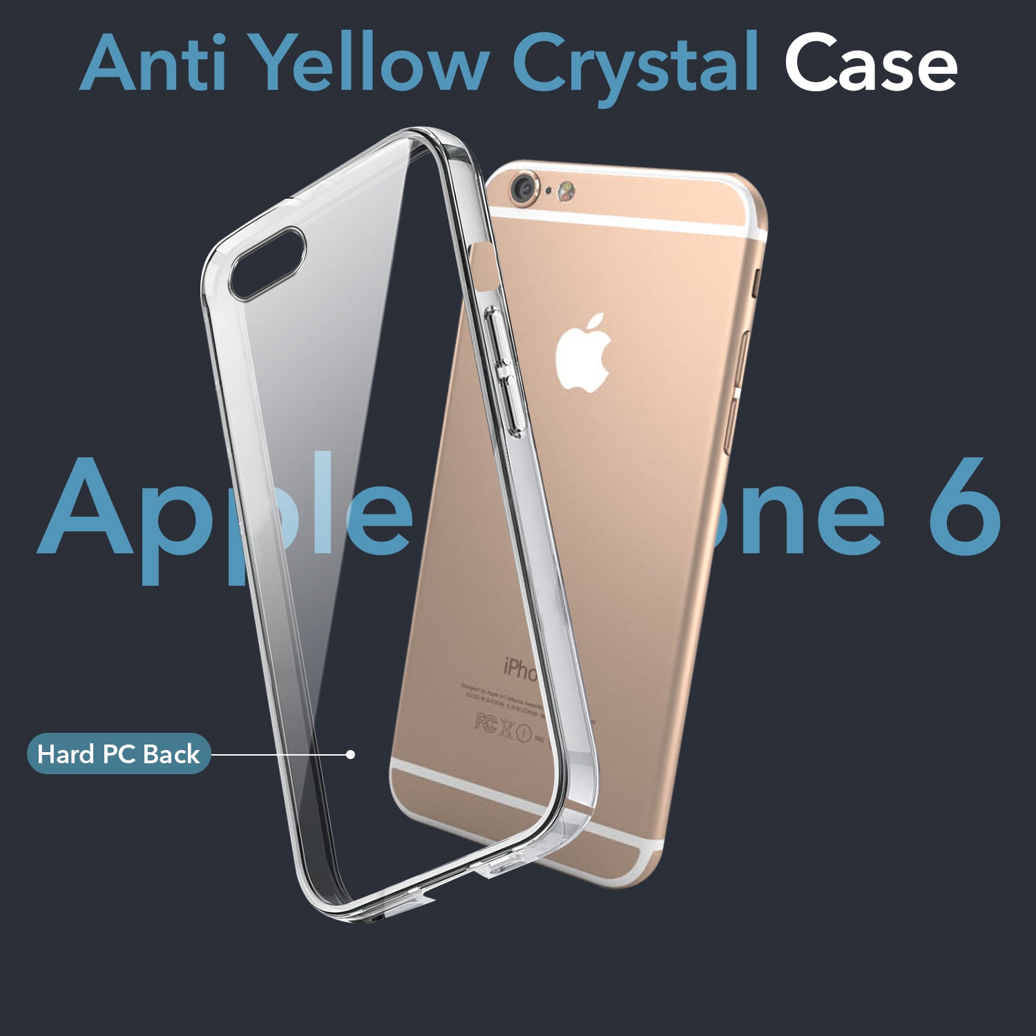 For Apple iPhone 6 Back Cover Case (Hard Anti Yellow Clear Case | Drop & Camera Protection | Shockproof Polycarbonate)