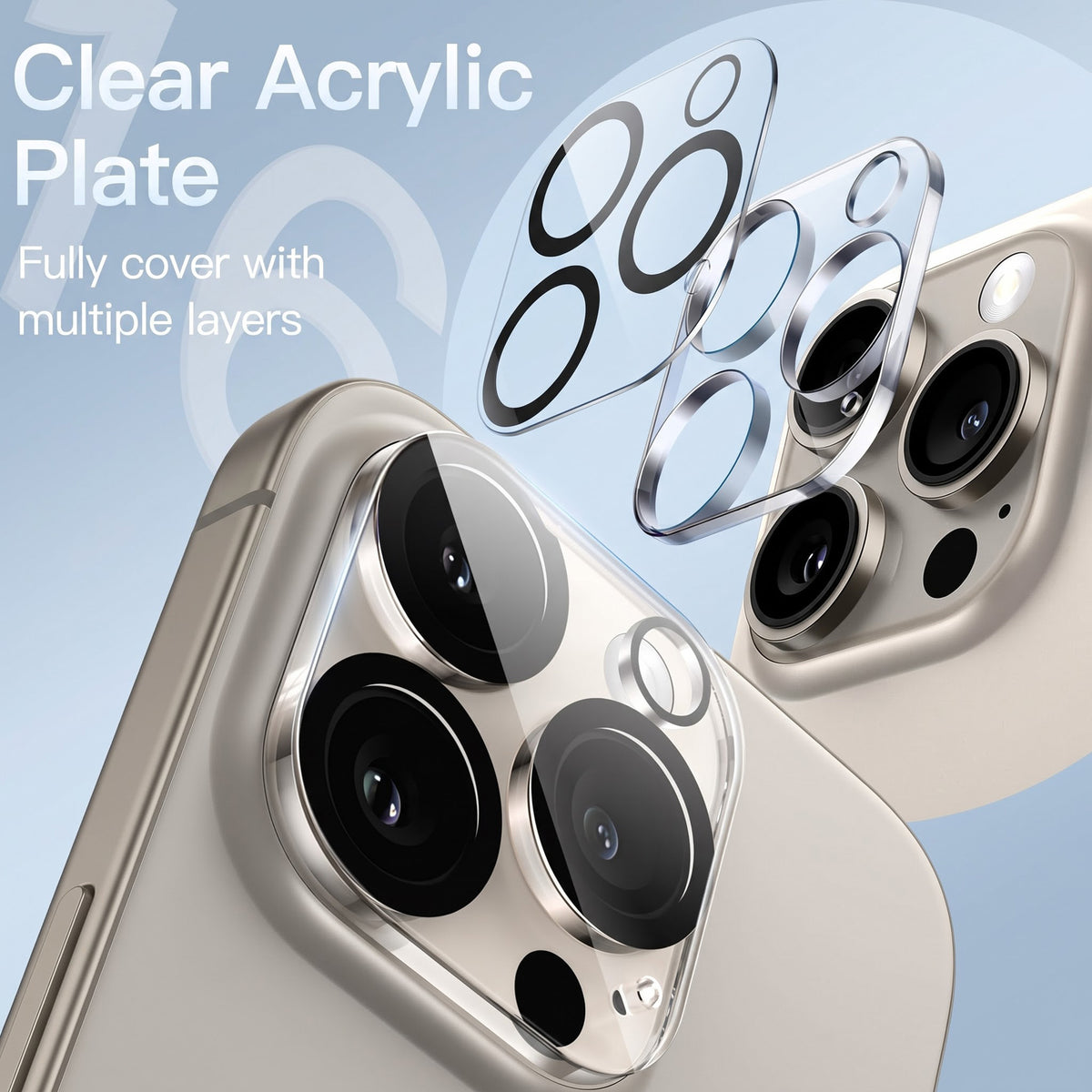 Crystal Clear Camera Lens Protector for iPhone 16 Pro – Sapphire 9H+ Glass, Anti-Scratch, Anti-Drop & Case Friendly