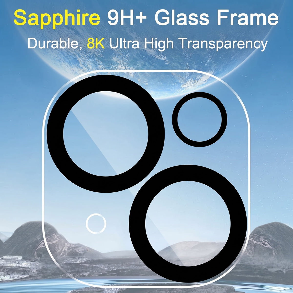 Crystal Clear Camera Lens Protector for iPhone 13 – Sapphire 9H+ Glass, Anti-Scratch, Anti-Drop & Case Friendly