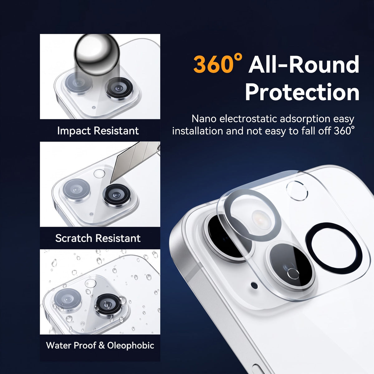 Crystal Clear Camera Lens Protector for iPhone 13 – Sapphire 9H+ Glass, Anti-Scratch, Anti-Drop & Case Friendly