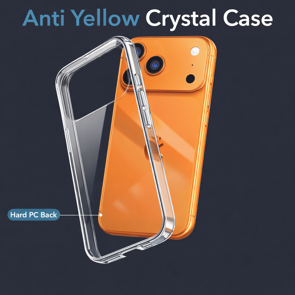 Lifetime Anti-Yellow Clear Sleek Hard Crystal Shockproof Cases