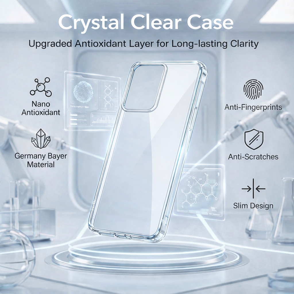 Lifetime Anti-Yellow Clear Sleek Hard Crystal Shockproof Cases