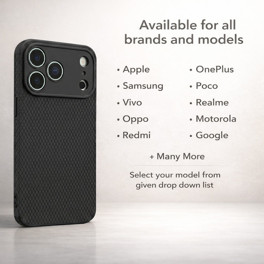 Liquid Silicone Camera Protection Side Grip Texture Soft and Flexible Cases Black With Glass.