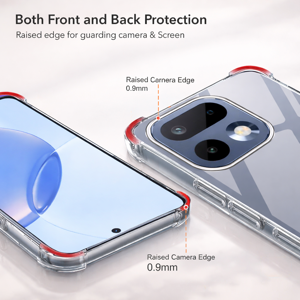 Shockproof Crystal Clear Drop and Camera Protection hard Polycarbonate Cases