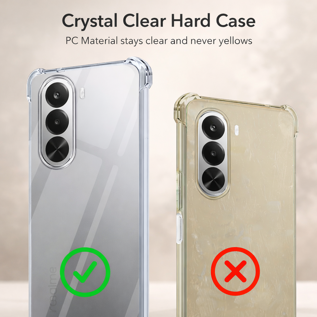 Shockproof Crystal Clear Drop and Camera Protection hard Polycarbonate Cases