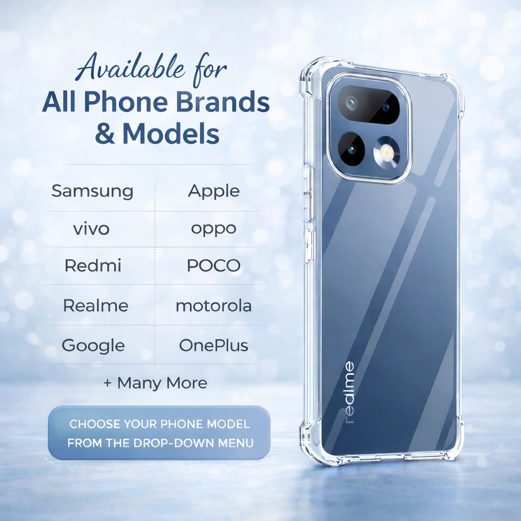 Shockproof Crystal Clear Drop and Camera Protection hard Polycarbonate Cases