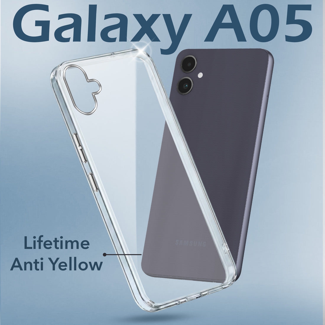For Samsung Galaxy A05 Back Cover Case (Hard Anti Yellow Clear Case | Sleek Hard Crystal Clear | Drop & Camera Protection | Shockproof Polycarbonate)