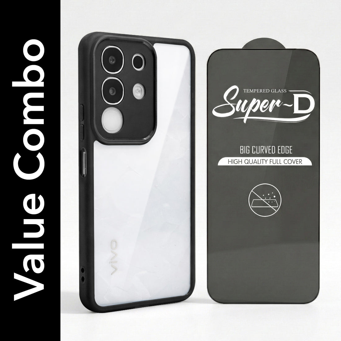Ultra-Hybrid Lifetime Anti Yellow Crystal Clear Shockproof Cases With Glass.