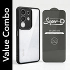 Ultra-Hybrid Lifetime Anti Yellow Crystal Clear Shockproof Cases With Glass.