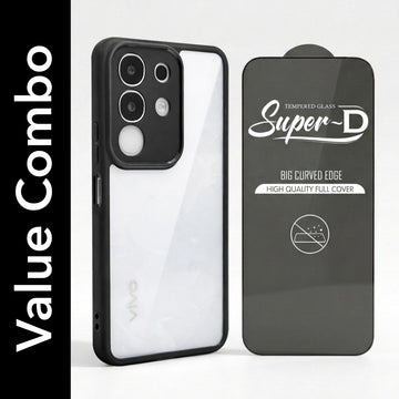 Ultra-Hybrid Lifetime Anti Yellow Crystal Clear Shockproof Cases With Glass.