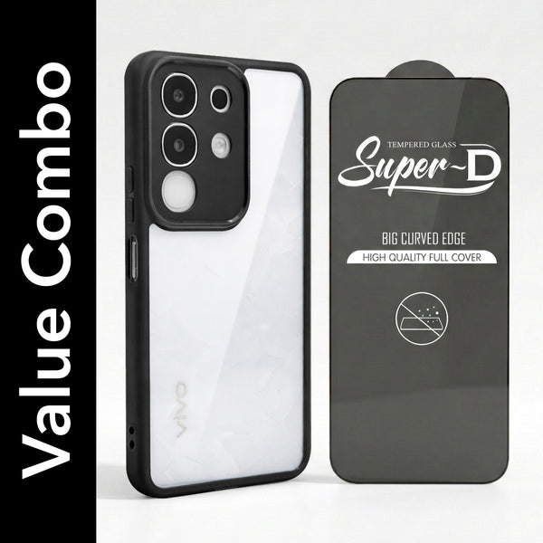 Ultra-Hybrid Lifetime Anti Yellow Crystal Clear Shockproof Cases With Glass.