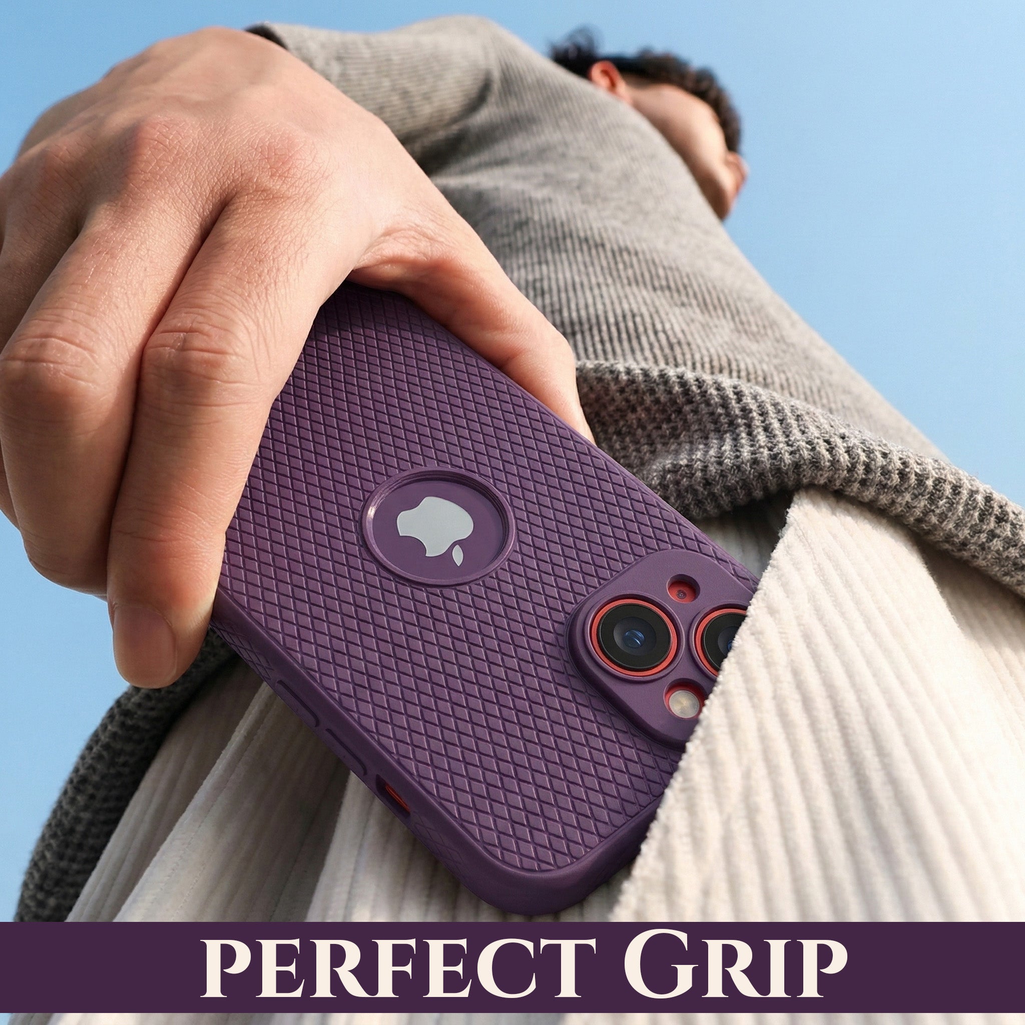 Liquid Silicone Camera Protection Side Grip Texture Soft and Flexible Cases.Only Purple