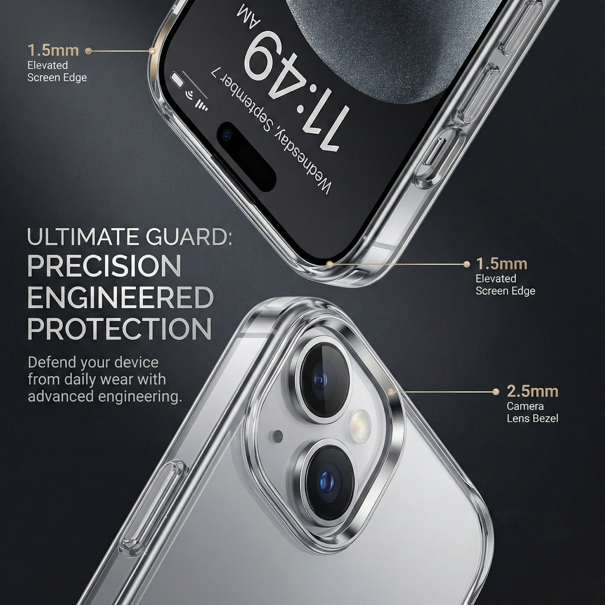 Lifetime Anti-Yellow Clear Sleek Hard Crystal Shockproof Cases