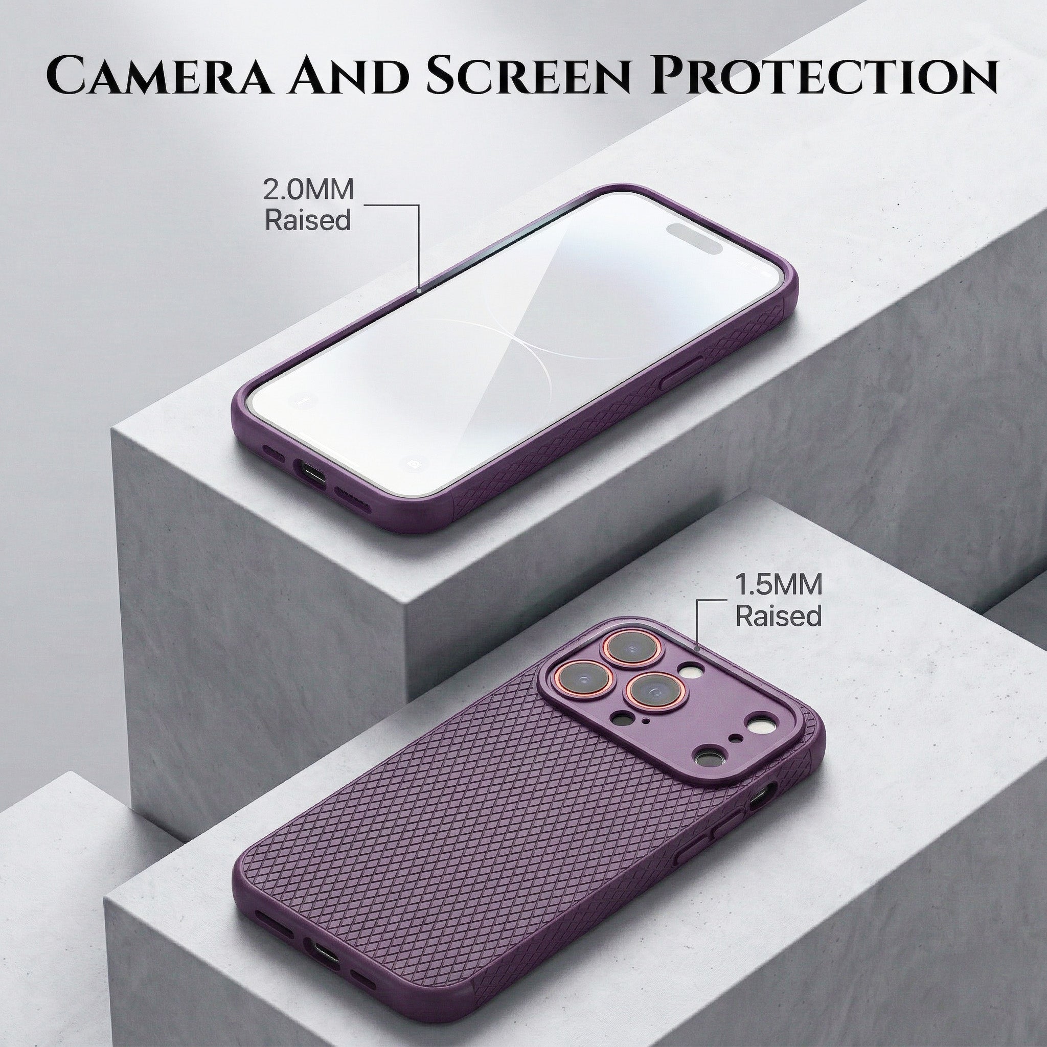 Liquid Silicone Camera Protection Side Grip Texture Soft and Flexible Cases.Only Purple