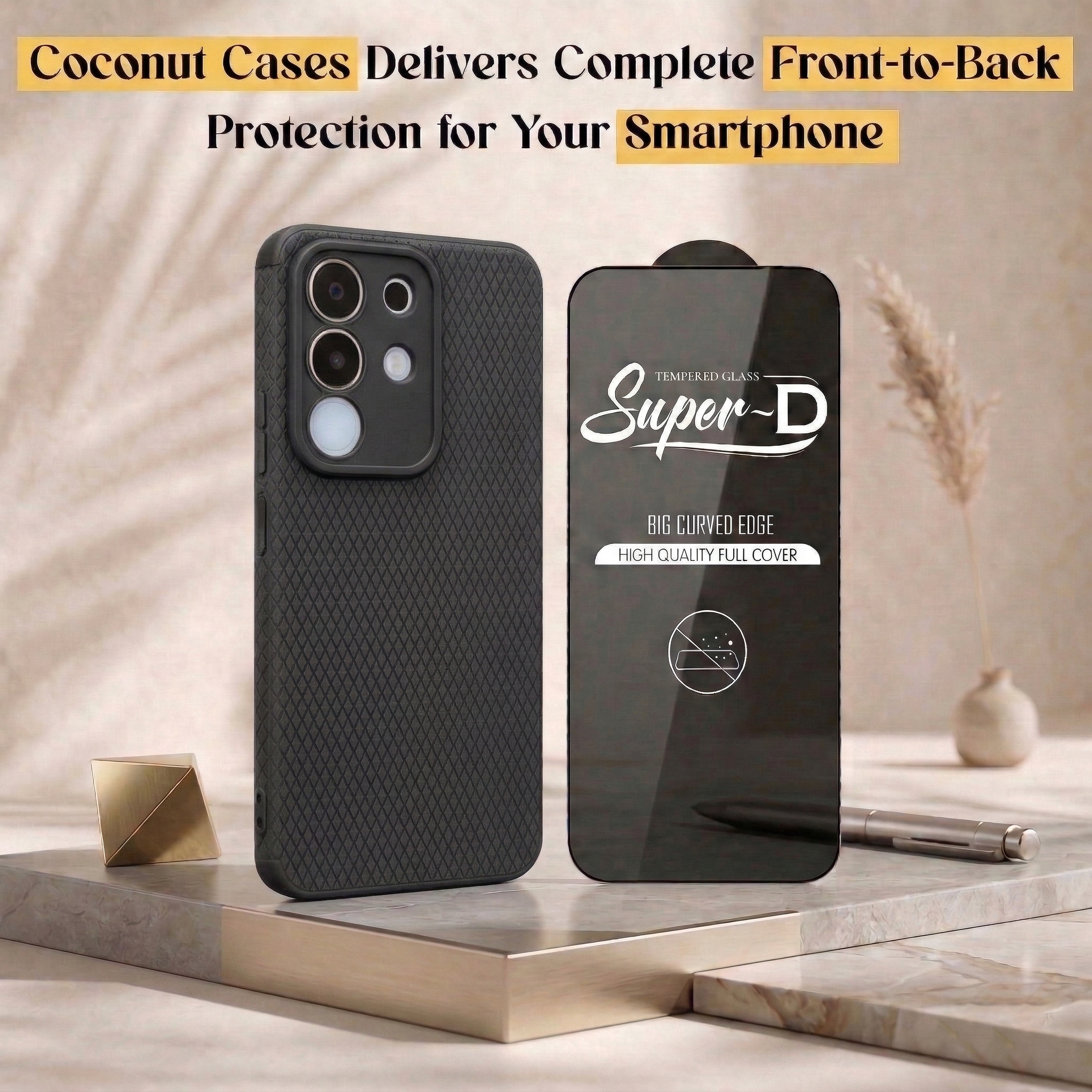 Liquid Silicone Camera Protection Side Grip Texture Soft and Flexible Cases Black With Glass.