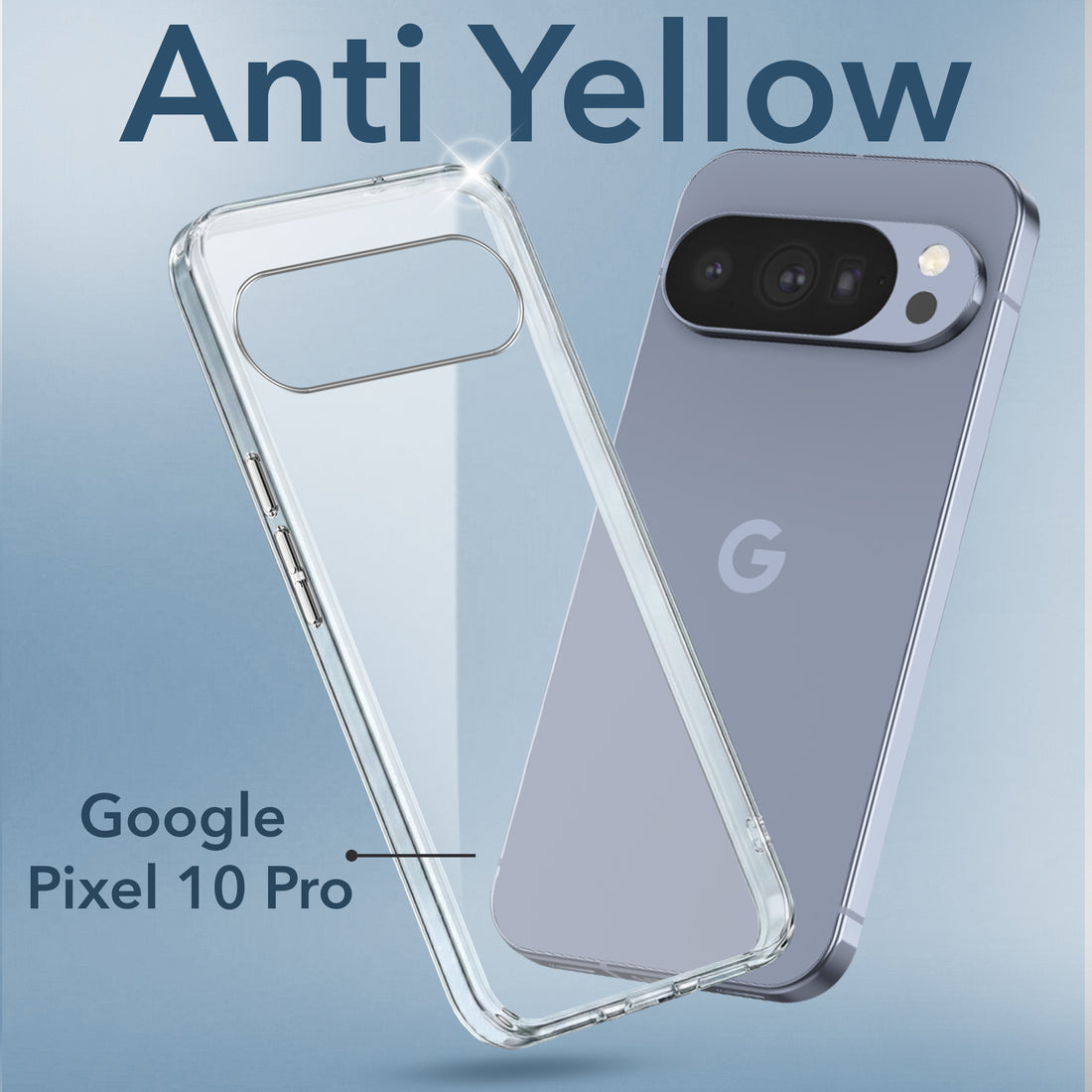For Google Pixel 10 Pro Lifetime Anti-Yellow Clear Back Cover Case (Sleek Hard Crystal | Shockproof and Camera Protection)