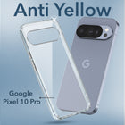 For Google Pixel 10 Pro Lifetime Anti-Yellow Clear Back Cover Case (Sleek Hard Crystal | Shockproof and Camera Protection)