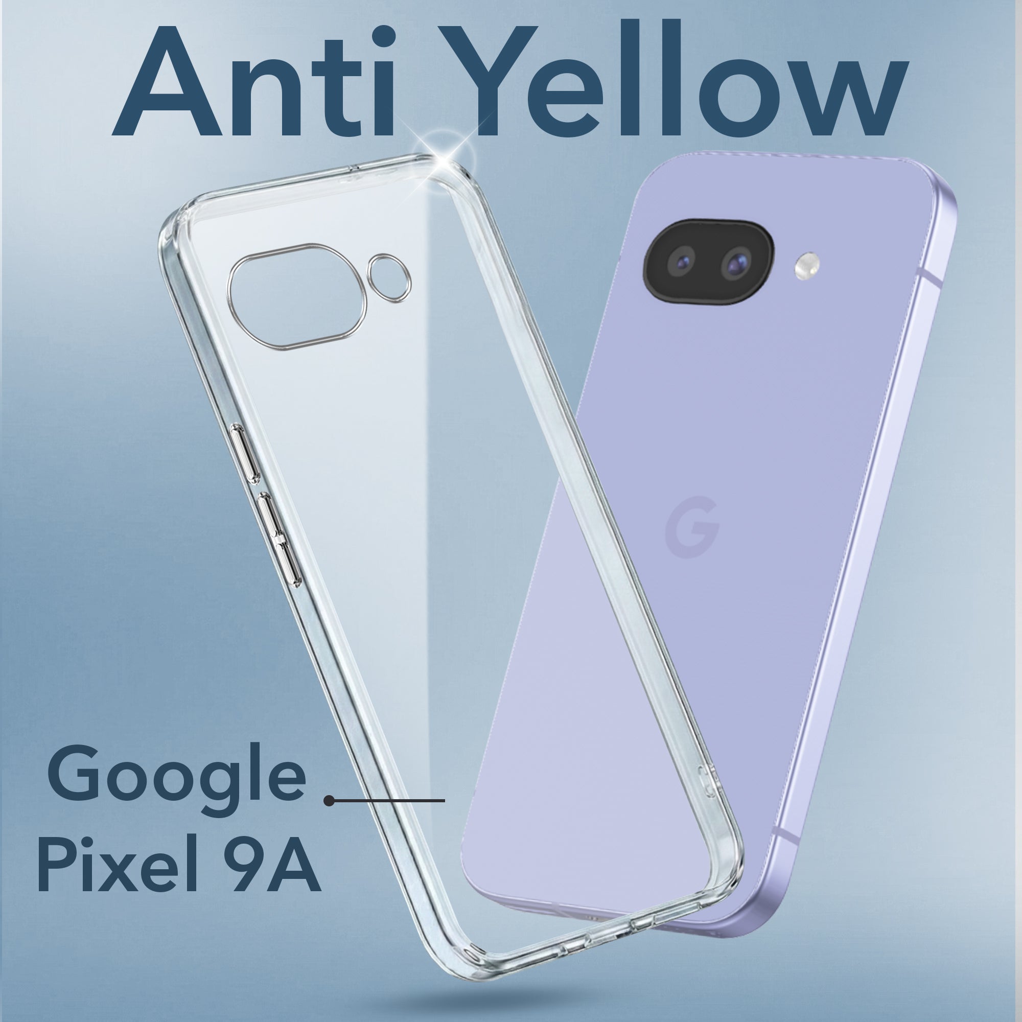 For Google Pixel 9A Back Cover Case (Hard Anti Yellow Clear Case | Sleek Hard Crystal Clear | Drop & Camera Protection | Shockproof Polycarbonate)