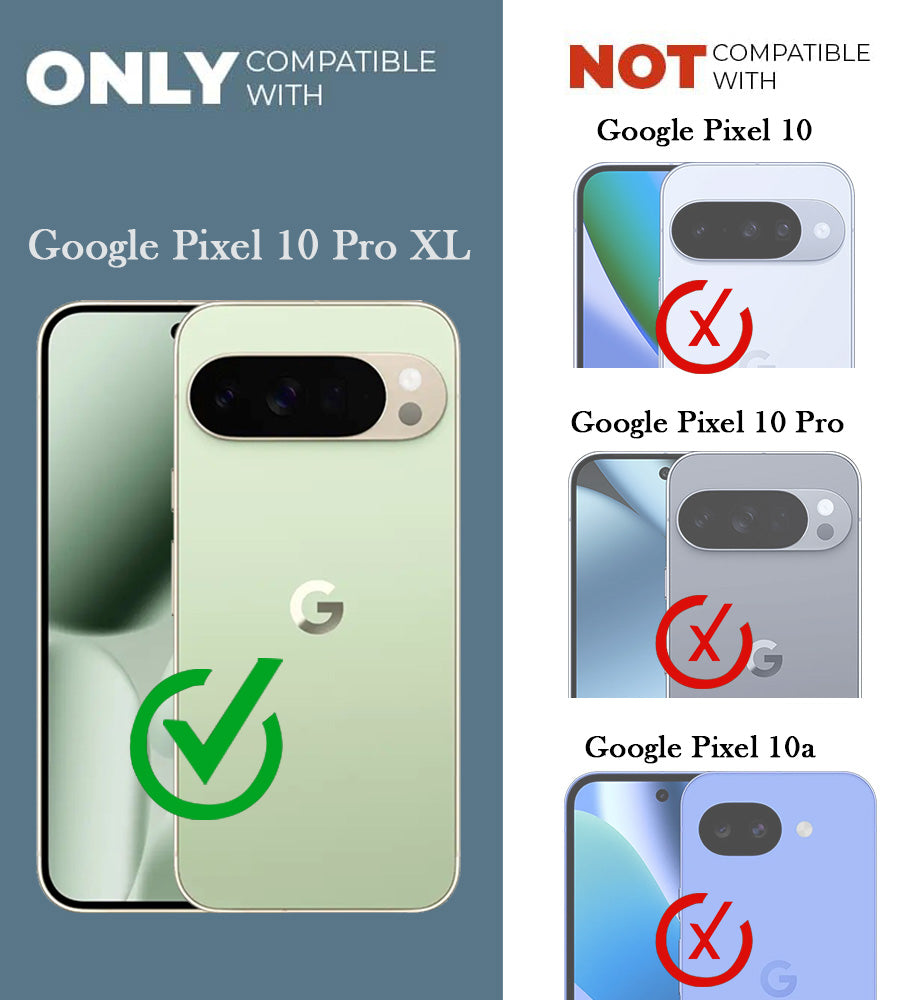 For Google Pixel 10 Pro XL Back Cover Case Hybrid Armor (Shockproof Dual Layer Polycarbonate |Ring Holder Kickstand)