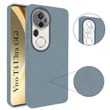 For Vivo T4 Ultra Back Cover Case(Glass Like Camera Protection | Leather Feel | Minimalist Professional Grip)