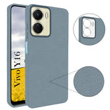 For Vivo Y16 Back Cover Case (Glass Like Camera Protection | Leather Feel | Minimalist Professional Grip)