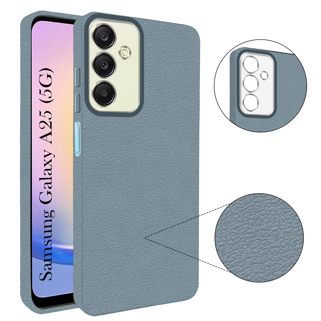For Samsung Galaxy A25 5G Back Cover Case (Glass Like Camera Protection | Leather Feel | Minimalist Professional Grip)