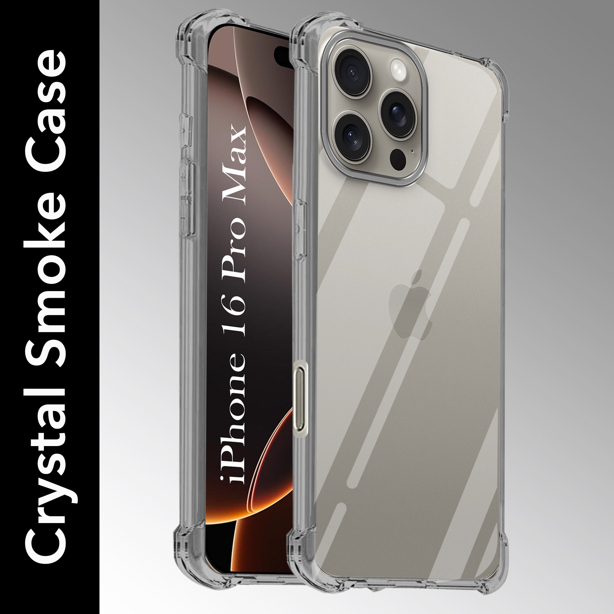 For Apple iPhone 16 Pro Max Back Cover (Shockproof Crystal Clear  Case |  Drop & Camera Protection | Hard Polycarbonate)