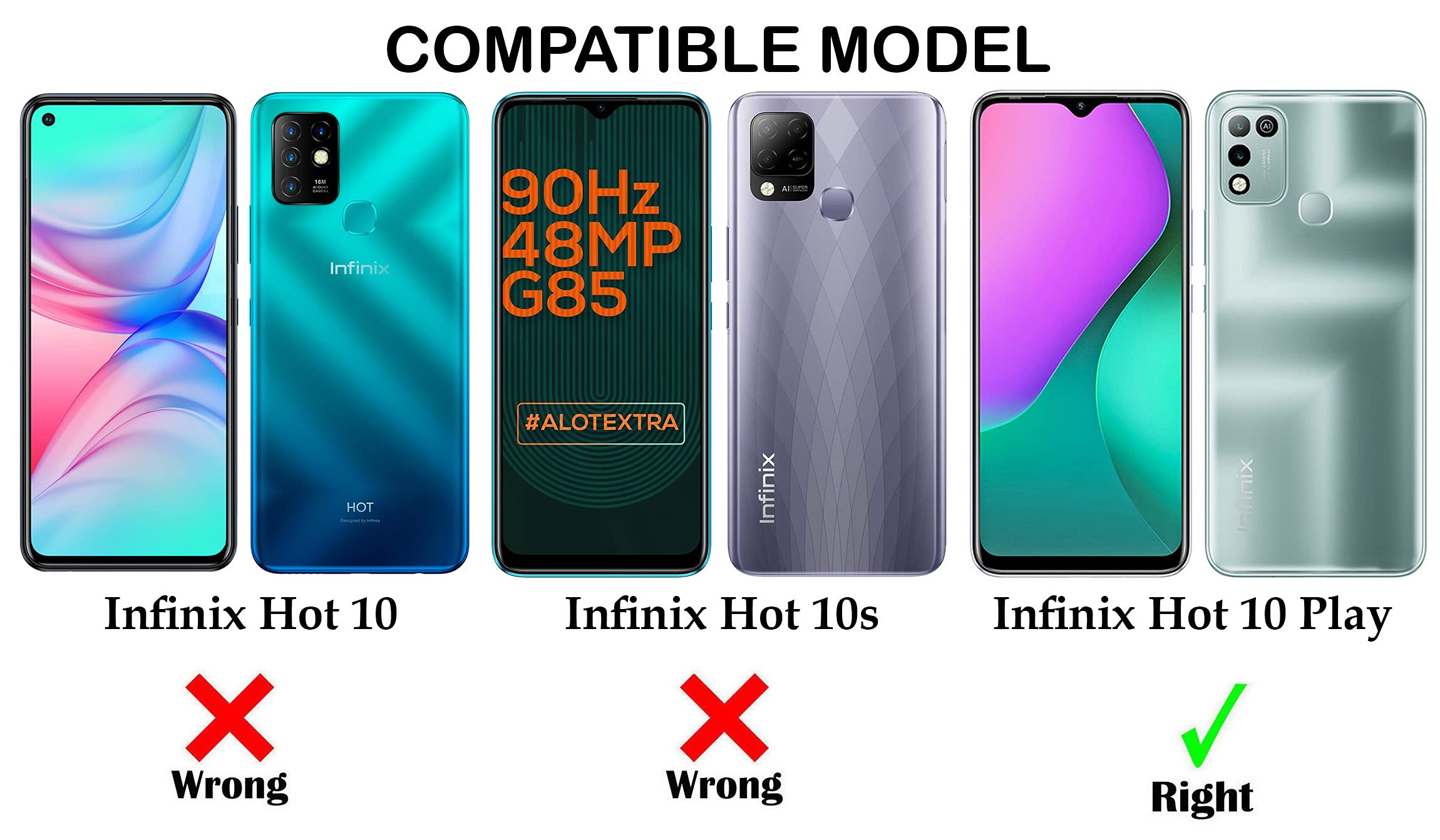 For Infinix Hot 10 Play Back Cover Case (Hybrid Dual Armor Polycarbonate)